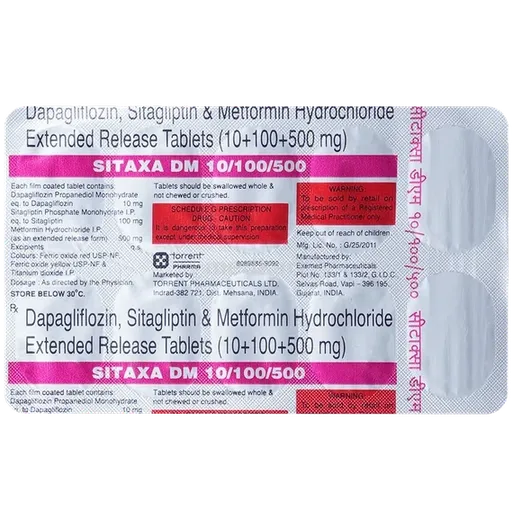 sitaxa dm 10/100/500mg tablet 10's